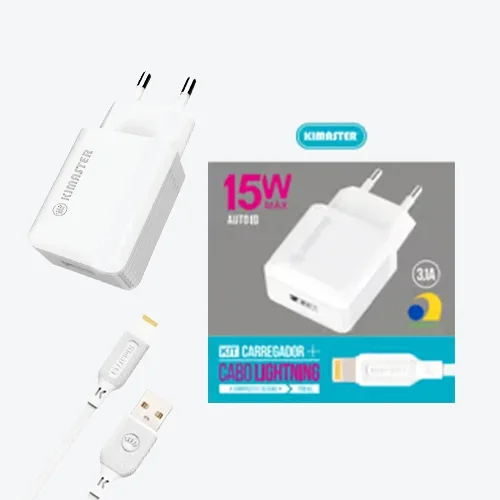 Kit Carregador Kimaster 3.1A Lightning T503UL